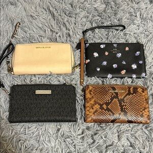 MICHAEL Michael Kors Tan Clutch with Snakeskin Pattern
